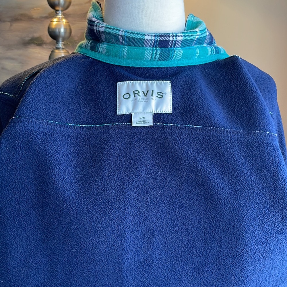 Orvis fleece lined button up pocketed flannel – women’s large - Picture 7 of 10